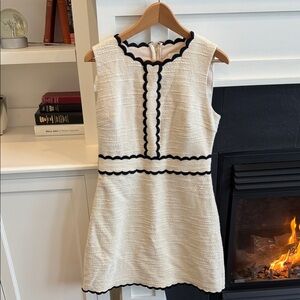 Kate Spade Textured Mini Dress with Scalloped Trim